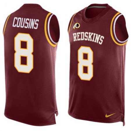 Redskins #8 Kirk Cousins Burgundy Red Team Color Men's Stitched NFL Limited Tank Top Jersey