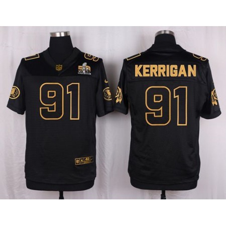 Redskins #91 Ryan Kerrigan Black Men's Stitched NFL Elite Pro Line Gold Collection Jersey