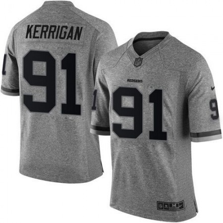 Redskins #91 Ryan Kerrigan Gray Men's Stitched NFL Limited Gridiron Gray Jersey