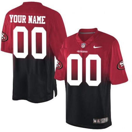 San Francisco 49ers Customized Red/Black Men's Stitched Elite Fadeaway Fashion NFL Jersey