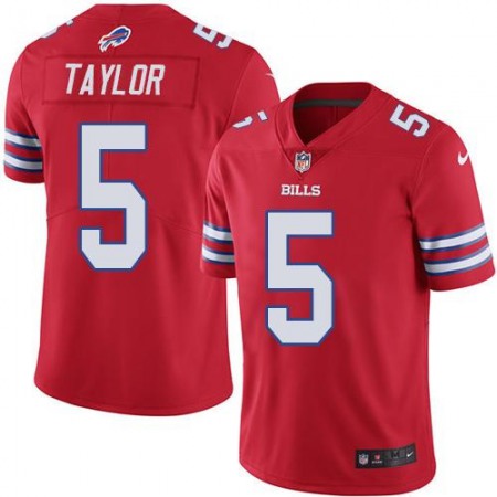 Bills #5 Tyrod Taylor Red Youth Stitched NFL Limited Rush Jersey