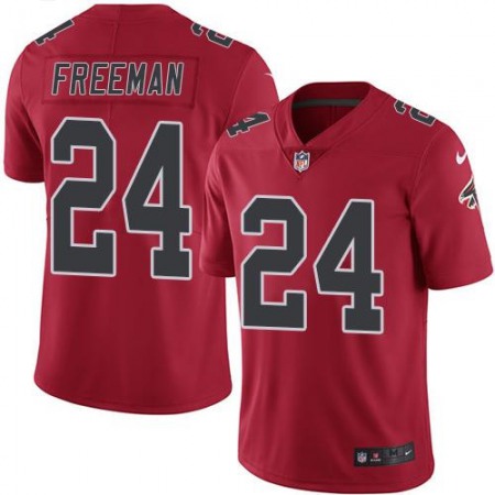 Falcons #24 Devonta Freeman Red Youth Stitched NFL Limited Rush Jersey