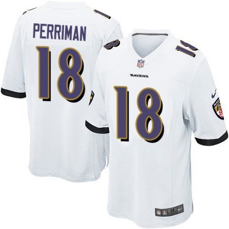 Ravens #18 Breshad Perriman White Youth Stitched NFL New Elite Jersey