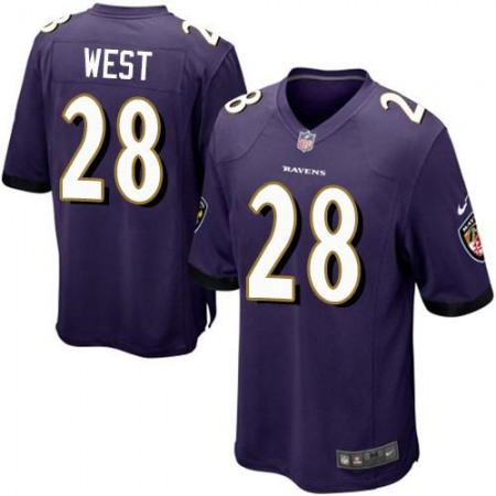 Ravens #28 Terrance West Purple Team Color Youth Stitched NFL New Elite Jersey