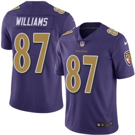 Ravens #87 Maxx Williams Purple Youth Stitched NFL Limited Rush Jersey