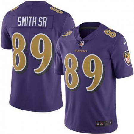 Ravens #89 Steve Smith Sr Purple Youth Stitched NFL Limited Rush Jersey