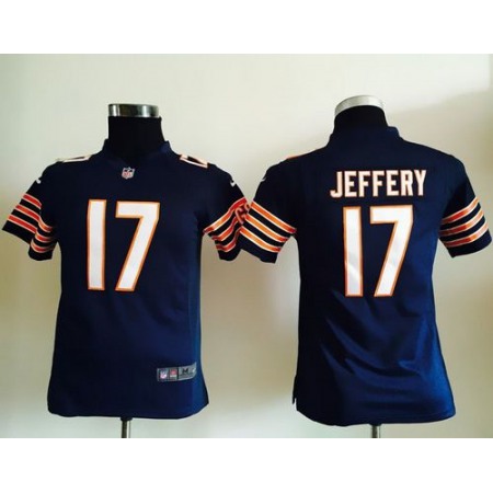 Bears #17 Alshon Jeffery Navy Blue Team Color Youth Stitched NFL Elite Jersey