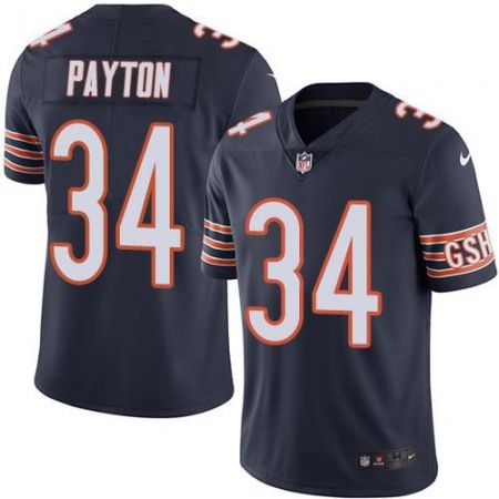 Youth Chicago Bears #34 Walter Payton Navy Blue Stitched NFL Limited Rush Jersey