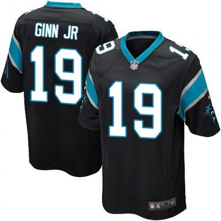 Panthers #19 Ted Ginn Jr Black Team Color Youth Stitched NFL Elite Jersey