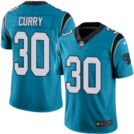 Panthers #30 Stephen Curry Blue Youth Stitched NFL Limited Rush Jersey