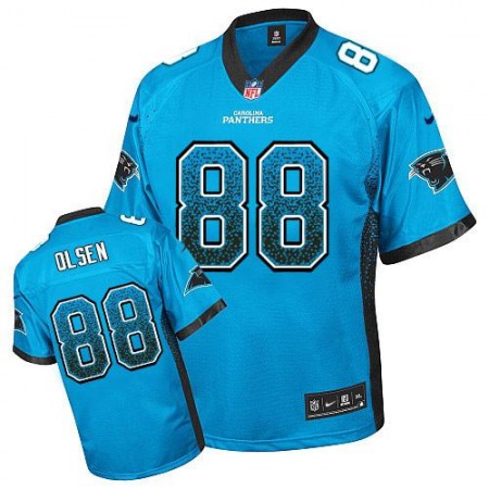 Panthers #88 Greg Olsen Blue Alternate Youth Stitched NFL Elite Drift Fashion Jersey