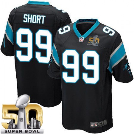 Panthers #99 Kawann Short Black Team Color Super Bowl 50 Youth Stitched NFL Elite Jersey