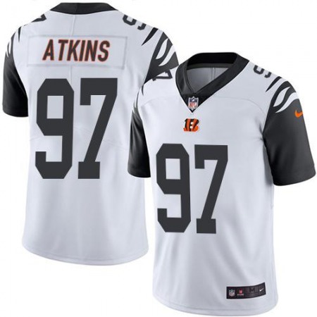 Bengals #97 Geno Atkins White Youth Stitched NFL Limited Rush Jersey