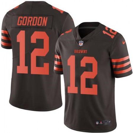 Browns #12 Josh Gordon Brown Youth Stitched NFL Limited Rush Jersey
