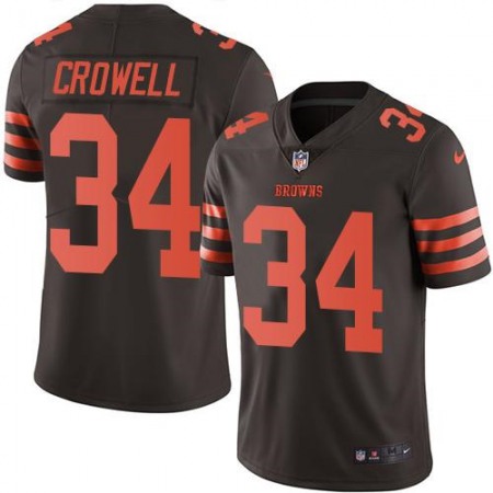 Browns #34 Isaiah Crowell Brown Youth Stitched NFL Limited Rush Jersey