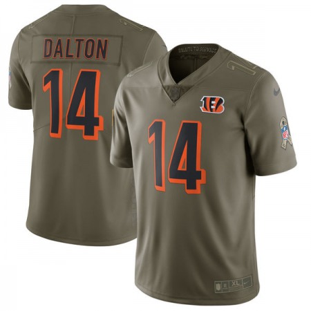 Youth Cincinnati Bengals #14 Andy Dalton Olive Salute To Service Limited Stitched NFL Jersey