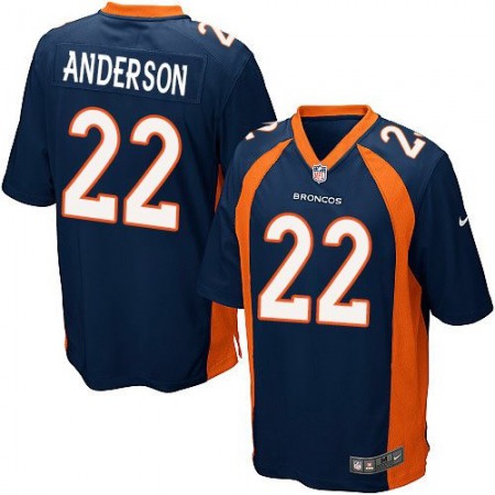 Broncos #22 C.J. Anderson Blue Alternate Youth Stitched NFL New Elite Jersey