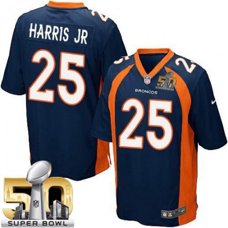 Broncos #25 Chris Harris Jr Blue Alternate Super Bowl 50 Youth Stitched NFL New Elite Jersey