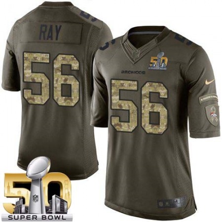 Broncos #56 Shane Ray Green Super Bowl 50 Youth Stitched NFL Limited Salute to Service Jersey