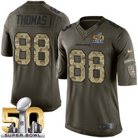 Broncos #88 Demaryius Thomas Green Super Bowl 50 Youth Stitched NFL Limited Salute to Service Jersey