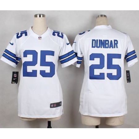 Cowboys #25 Lance Dunbar White Youth Stitched NFL Elite Jersey