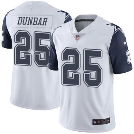 Cowboys #25 Lance Dunbar White Youth Stitched NFL Limited Rush Jersey