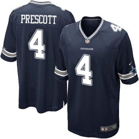 Cowboys #4 Dak Prescott Navy Blue Team Color Youth Stitched NFL Elite Jersey