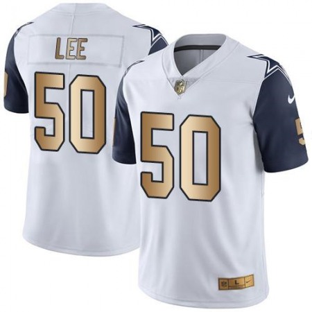 Cowboys #50 Sean Lee White Youth Stitched NFL Limited Gold Rush Jersey