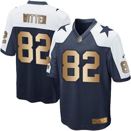Cowboys #82 Jason Witten Navy Blue Thanksgiving Throwback Youth Stitched NFL Elite Gold Jersey