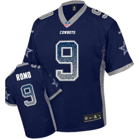 Cowboys #9 Tony Romo Navy Blue Team Color Youth Stitched NFL Elite Drift Fashion Jersey