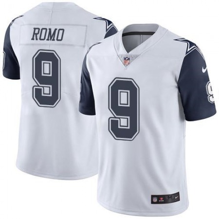 Cowboys #9 Tony Romo White Youth Stitched NFL Limited Rush Jersey
