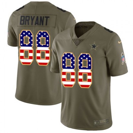 Youth Dallas Cowboys #88 Dez Bryant 2017 Salute to Service Olive USA Flag Stitched NFL Limited Jersey