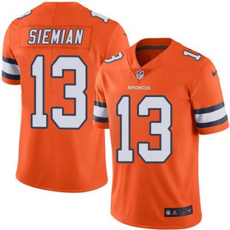 Broncos #13 Trevor Siemian Orange Youth Stitched NFL Limited Rush Jersey