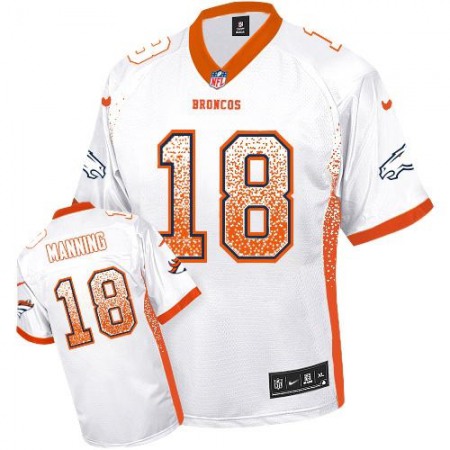 Broncos #18 Peyton Manning White Youth Stitched NFL Elite Drift Fashion Jersey