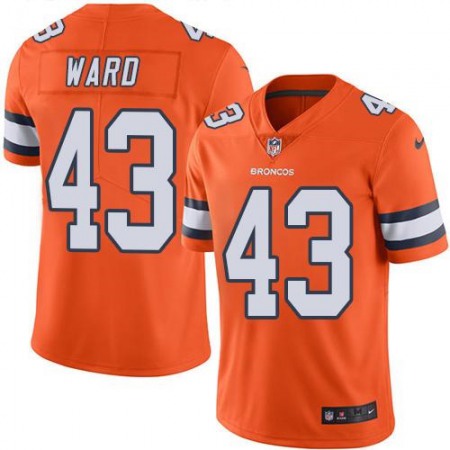 Broncos #43 T.J. Ward Orange Youth Stitched NFL Limited Rush Jersey