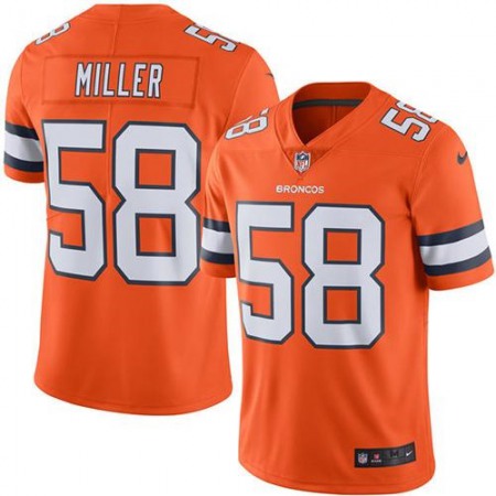 Broncos #58 Von Miller Orange Youth Stitched NFL Limited Rush Jersey