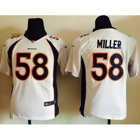 Broncos #58 Von Miller White Youth Stitched NFL Elite Jersey