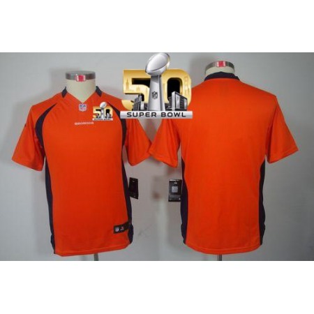 Broncos Blank Orange Team Color Super Bowl 50 Youth Stitched NFL Limited Jersey