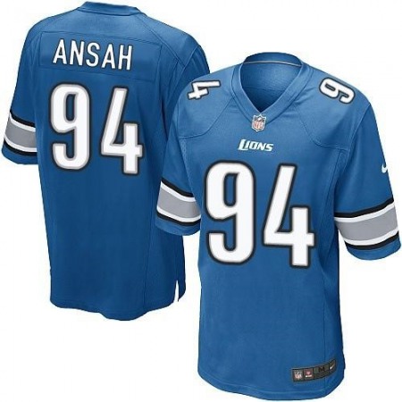 Lions #94 Ziggy Ansah Light Blue Team Color Youth Stitched NFL Elite Jersey