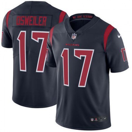 Texans #17 Brock Osweiler Navy Blue Youth Stitched NFL Limited Rush Jersey