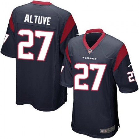 Texans #27 Jose Altuve Navy Blue Team Color Youth Stitched NFL Elite Jersey