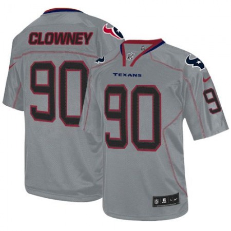 Texans #90 Jadeveon Clowney Lights Out Grey Youth Stitched NFL Elite Jersey