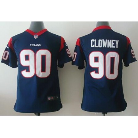 Texans #90 Jadeveon Clowney Navy Blue Team Color Youth Stitched NFL Elite Jersey