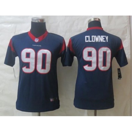 Texans #90 Jadeveon Clowney Navy Blue Team Color Youth Stitched NFL Limited Jersey