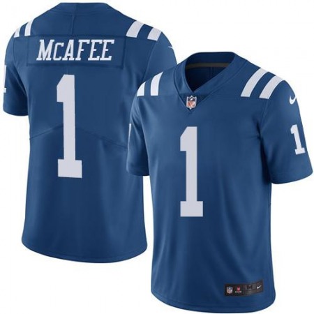 Colts #1 Pat McAfee Royal Blue Youth Stitched NFL Limited Rush Jersey