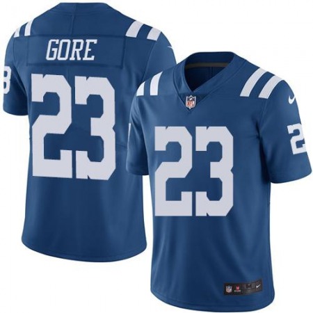 Colts #23 Frank Gore Royal Blue Youth Stitched NFL Limited Rush Jersey
