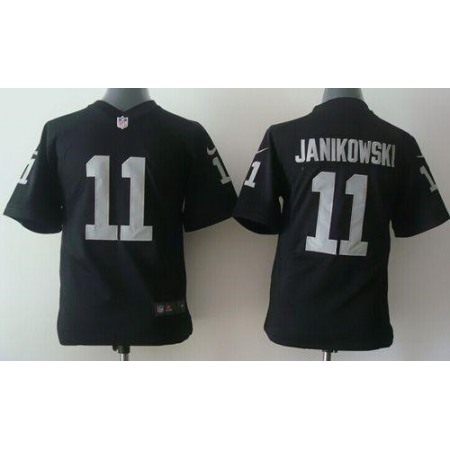 Raiders #11 Sebastian Janikowski Black Team Color Youth Stitched NFL Elite Jersey
