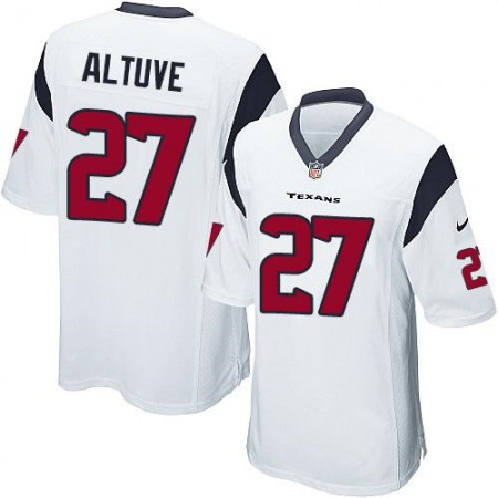 Texans #27 Jose Altuve White Youth Stitched NFL Elite Jersey