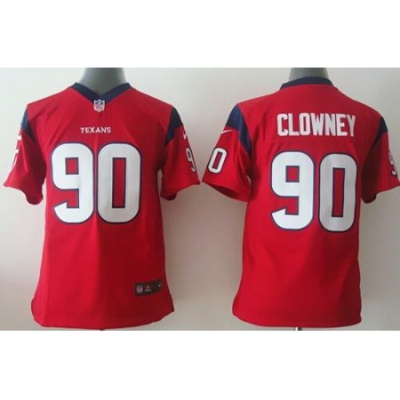 Texans #90 Jadeveon Clowney Red Alternate Youth Stitched NFL Elite Jersey