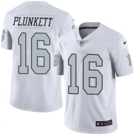 Raiders #16 Jim Plunkett White Youth Stitched NFL Limited Rush Jersey